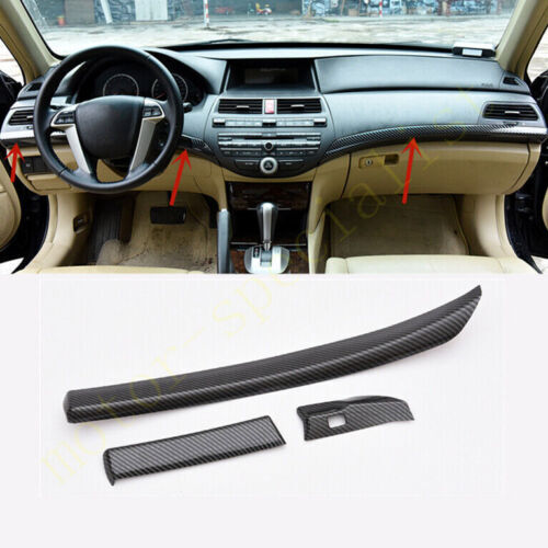 3P for Honda Accord 8th 2008-2012 carbon fiber abs console dashboard panel trims