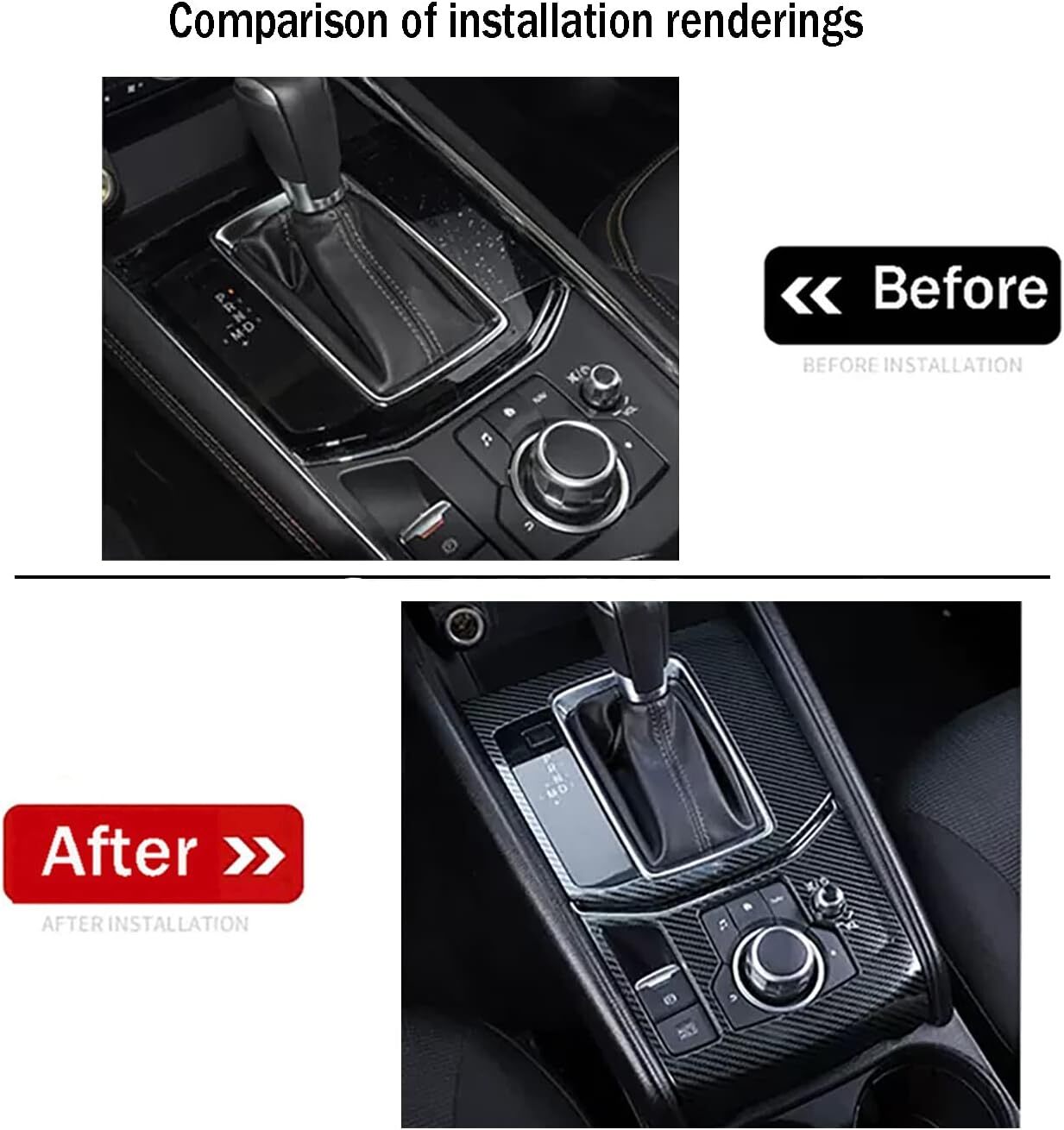 Carbon Fiber Style for 2017-2025 for Mazda CX5 Gear Shift box Panel Cover Trim