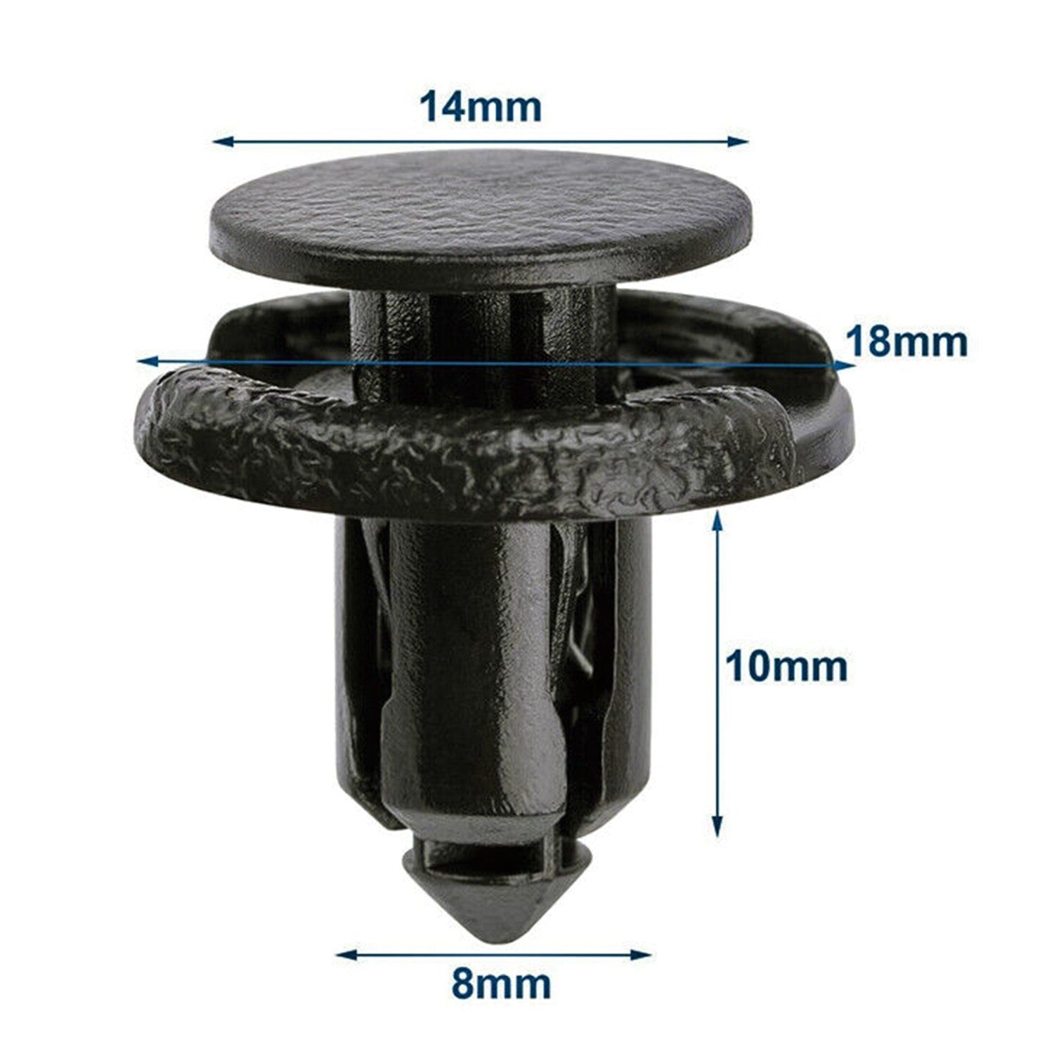 30X 8mm Hole Outer Garnish Push-Type Retainer Nylon Clips for Subaru 909140044
