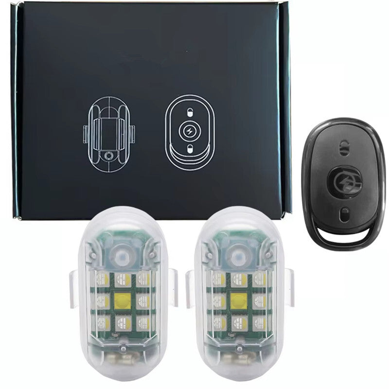 Motorcycle Flash Led Signal Lamp Waterproof Wireless Remote Control Strobe Light