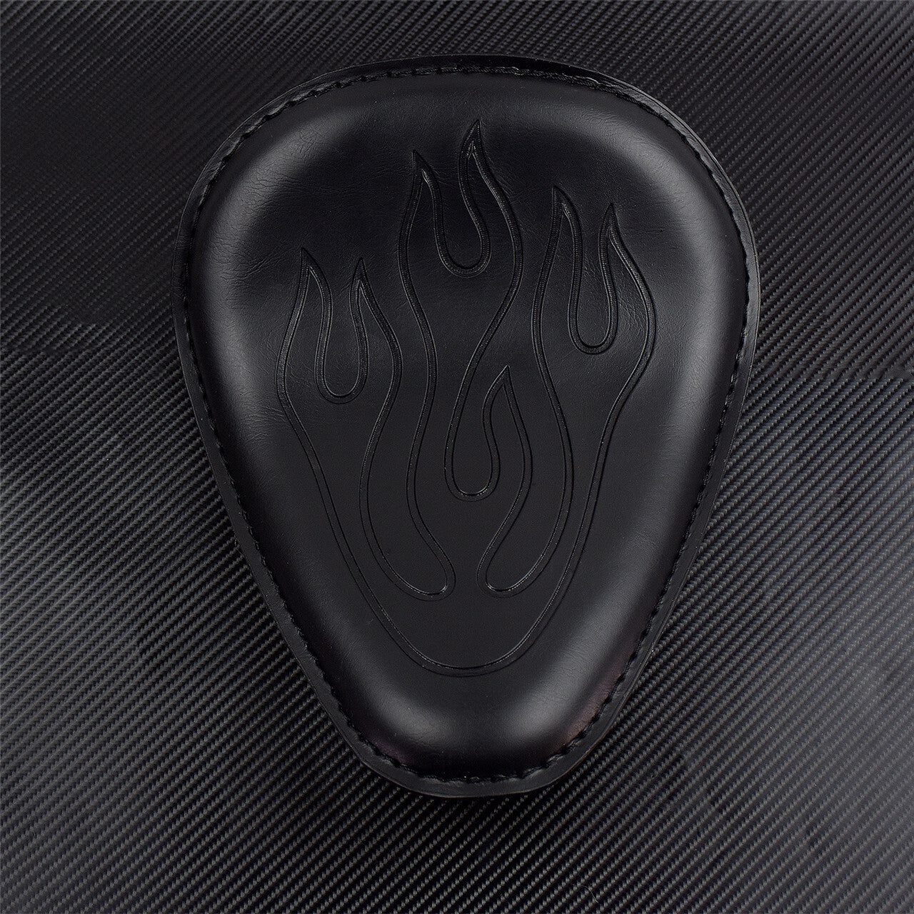 Motorcycle Flame Solo Driver for Seat Fit for Harley Chopper Bobber PU Leather Black