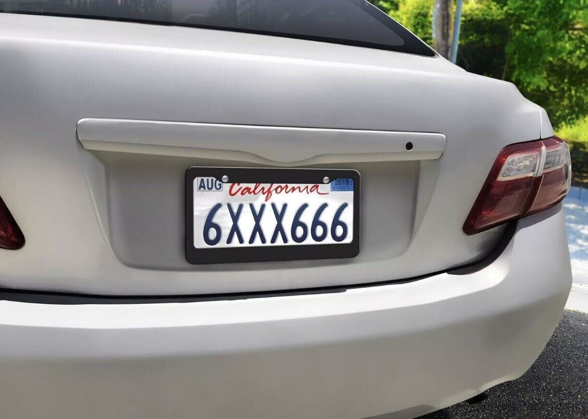 Car license plate cover, frame cover, rear boot, black plastic, suitable for Mitsubishi