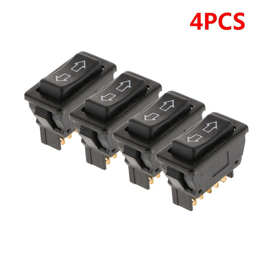 4 x Auto Car Universal Power Door Lock/Window Rocker Switch 5 Pin Black Plastic