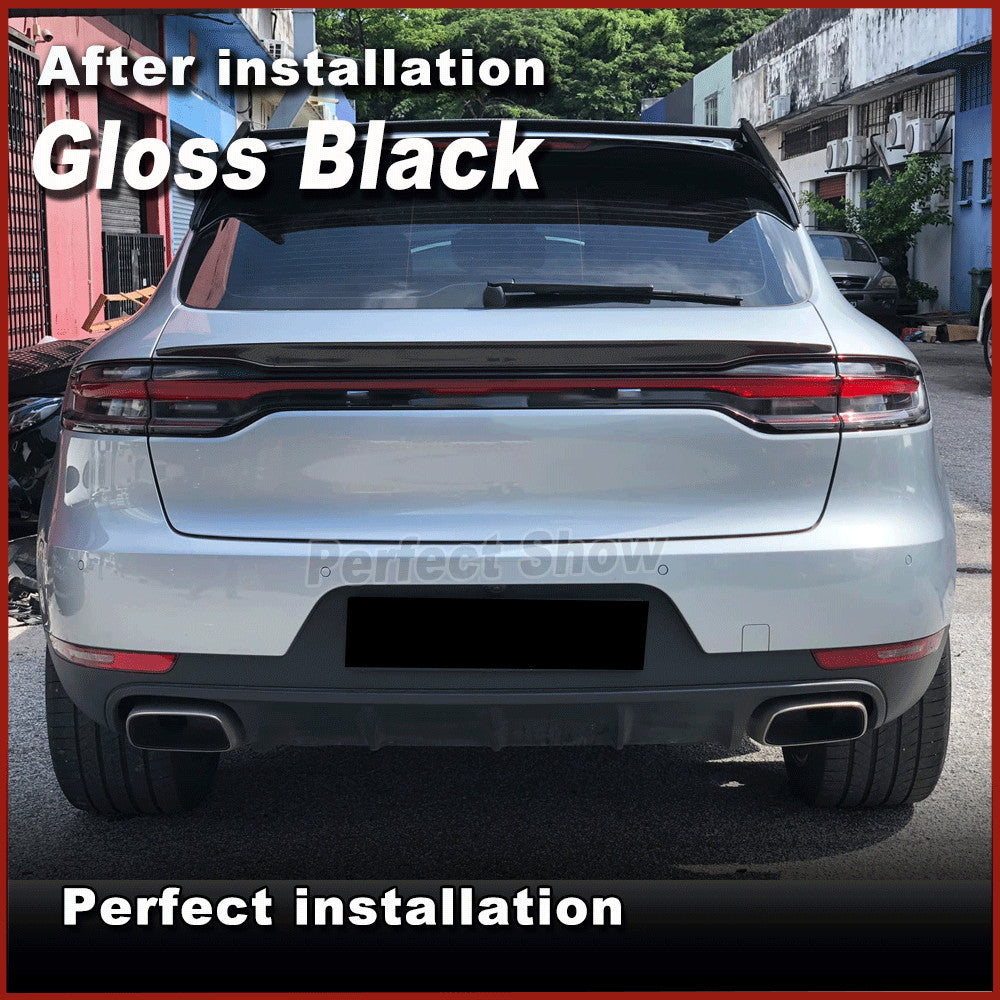 Fit for Porsche Macan 2018-2023 Gloss Black Rear Middle Trunk Spoiler Wing Lip