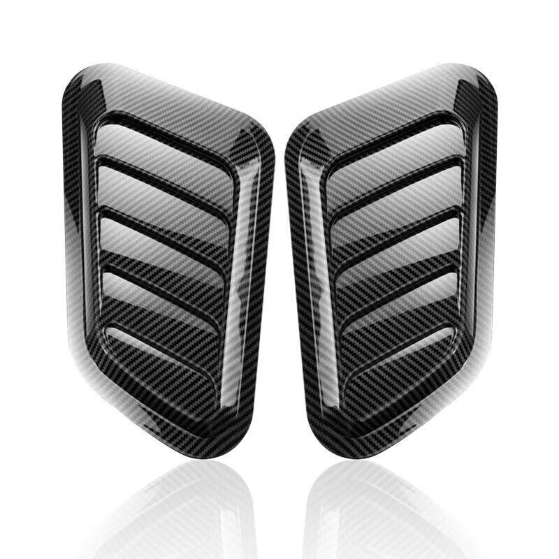 Car Carbon Fiber Air Flow Intake Decoration Hood Scoop Bonnet Vent Cover Sticker