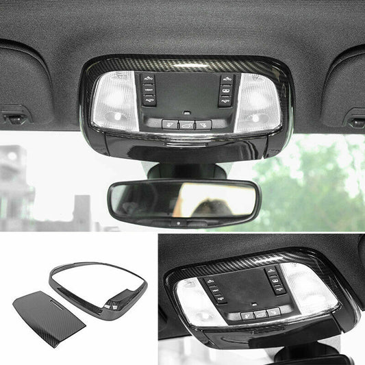for Jeep Grand Cherokee 11-20 Carbon Fiber Front Reading Light Lamp Frame Cover
