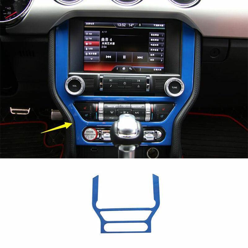 for Ford for Mustang 2015-2022 Paint Blue Central Console Navigation Frame Trim 1PCS