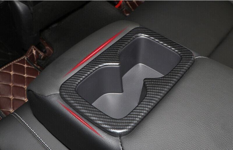 Carbon Fiber Rear Water Cup Panel Moulding Cover Trim for Nissan Sentra 2020-23