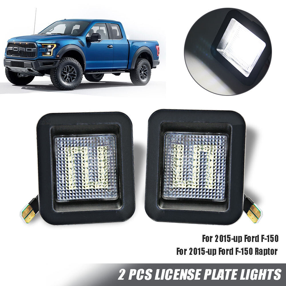 for Ford F150 Raptor 2015-up 2X Rear LED Number License Plate Light White Lamps