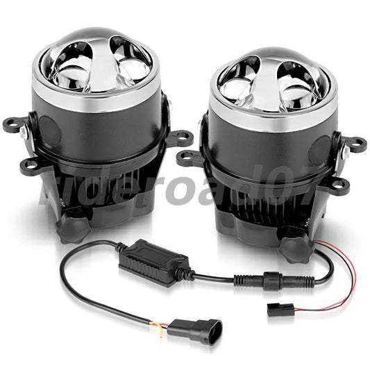 2X 3.0 Bi LED Projector Lens Fog Light Lamp Hi/Lo Beam Retrofit 80W 6000K White