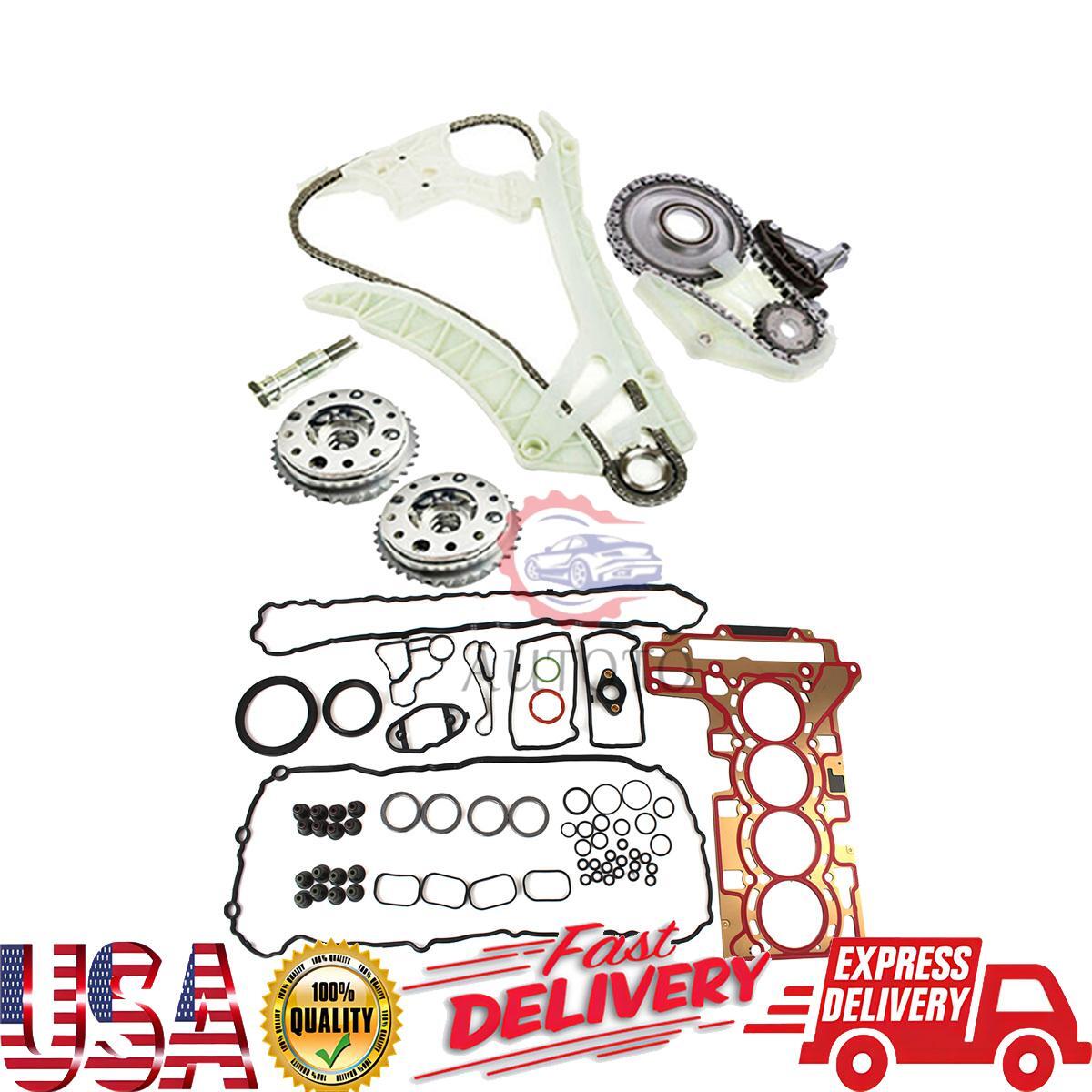MLS Cylinder Head Gasket Set - Timing Chain Oil Pump Kit Camshaft Gear for BMW