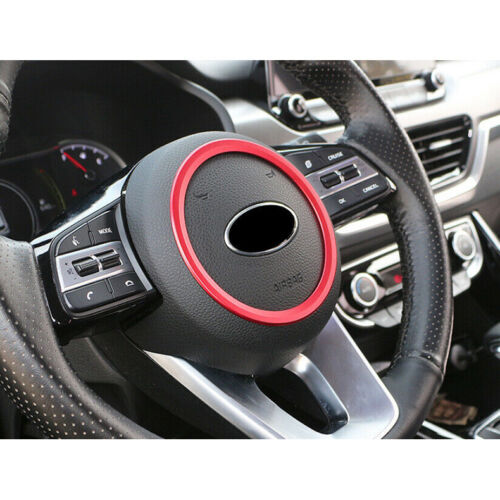 for Kia Forte 2019-2021 Red Steering Wheel Central Horn Ring Trim Cover Aluminum