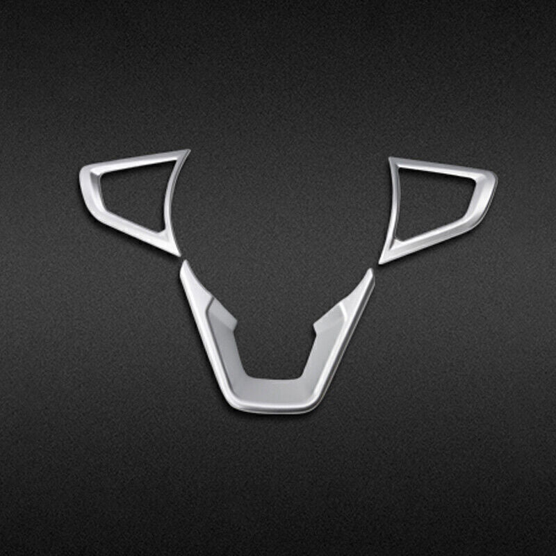 Silver Steering Wheel Frame Cover Trim for Ford Mondeo Fusion 2013-2020 ABS 3pcs