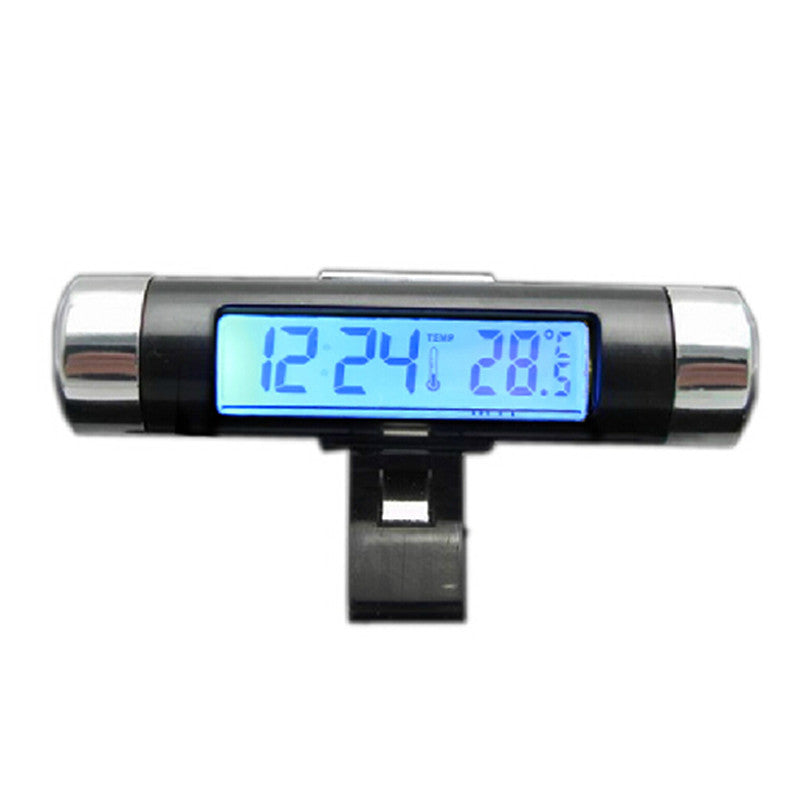 1x Car Air Vent Backlight Digital Clock Thermometer Celsius Digital Blue LED
