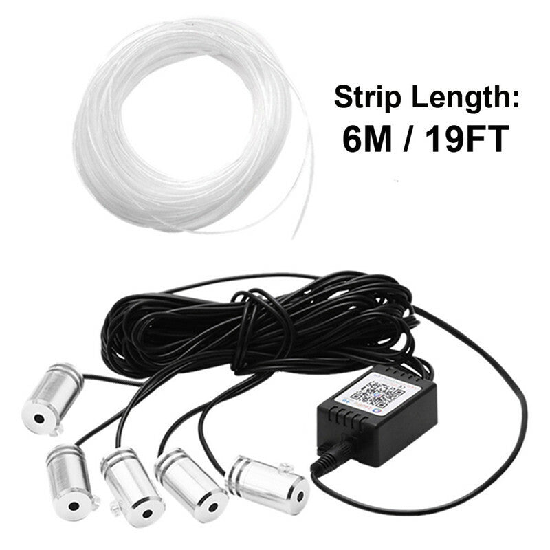 Car RGB Ambient Light Mood Lamp Sound Sensor Bluetooth Wireless Strip LED 12V 6M