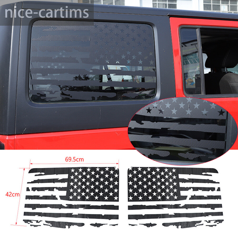 for Jeep for Wrangler JK 11-17Carbn Fiber Rear Triangular Window Glass Sticker Cover