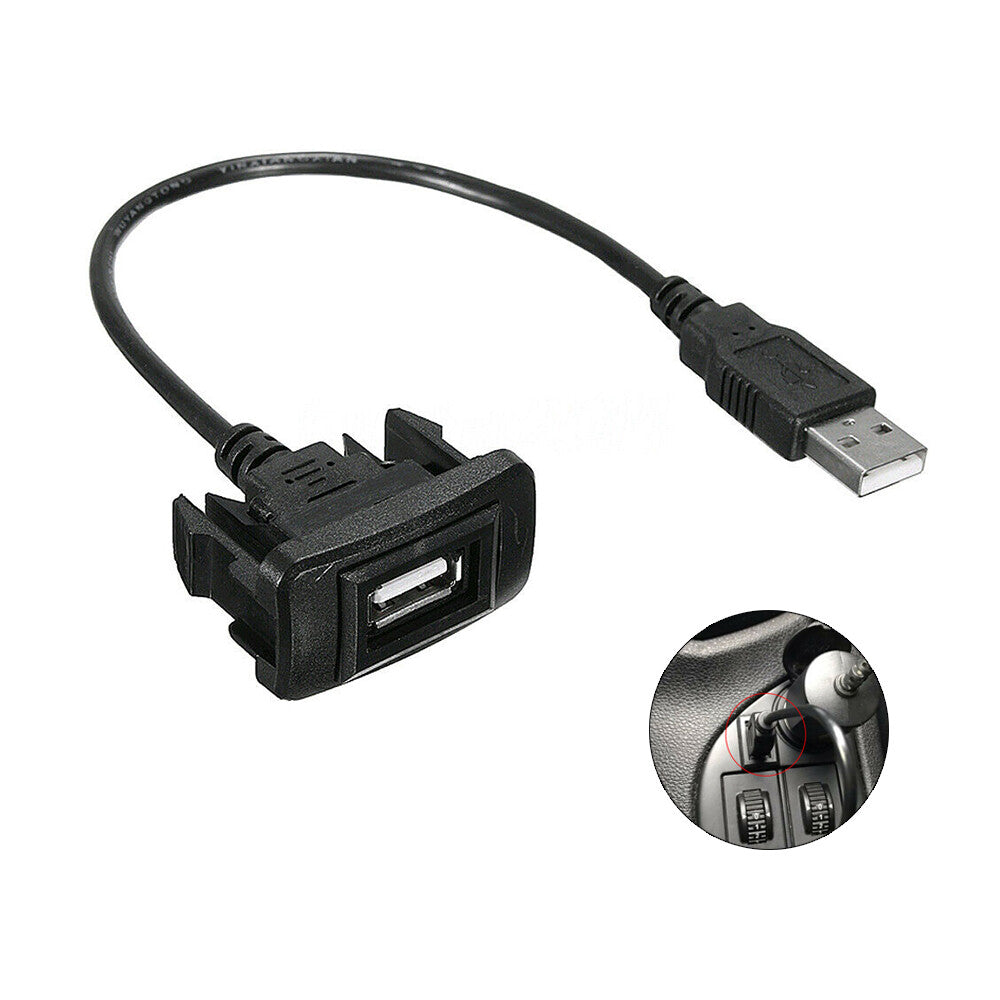 for Charger Adapter Cable USB Port Cable Adapter Cord Wire Fits for Toyota for Corolla Black