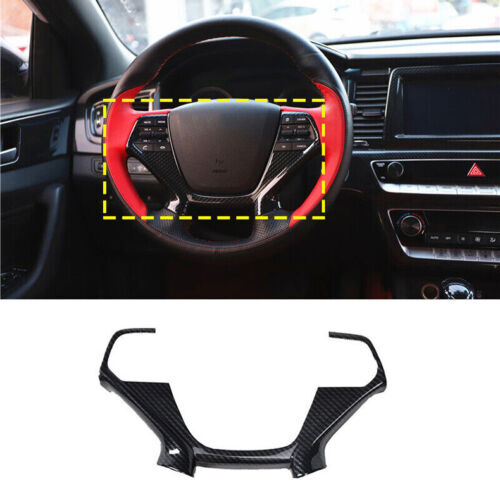 for Hyundai Sonata 2015-2019 Carbon ABS Steering Wheel Button Frame Cover Trim