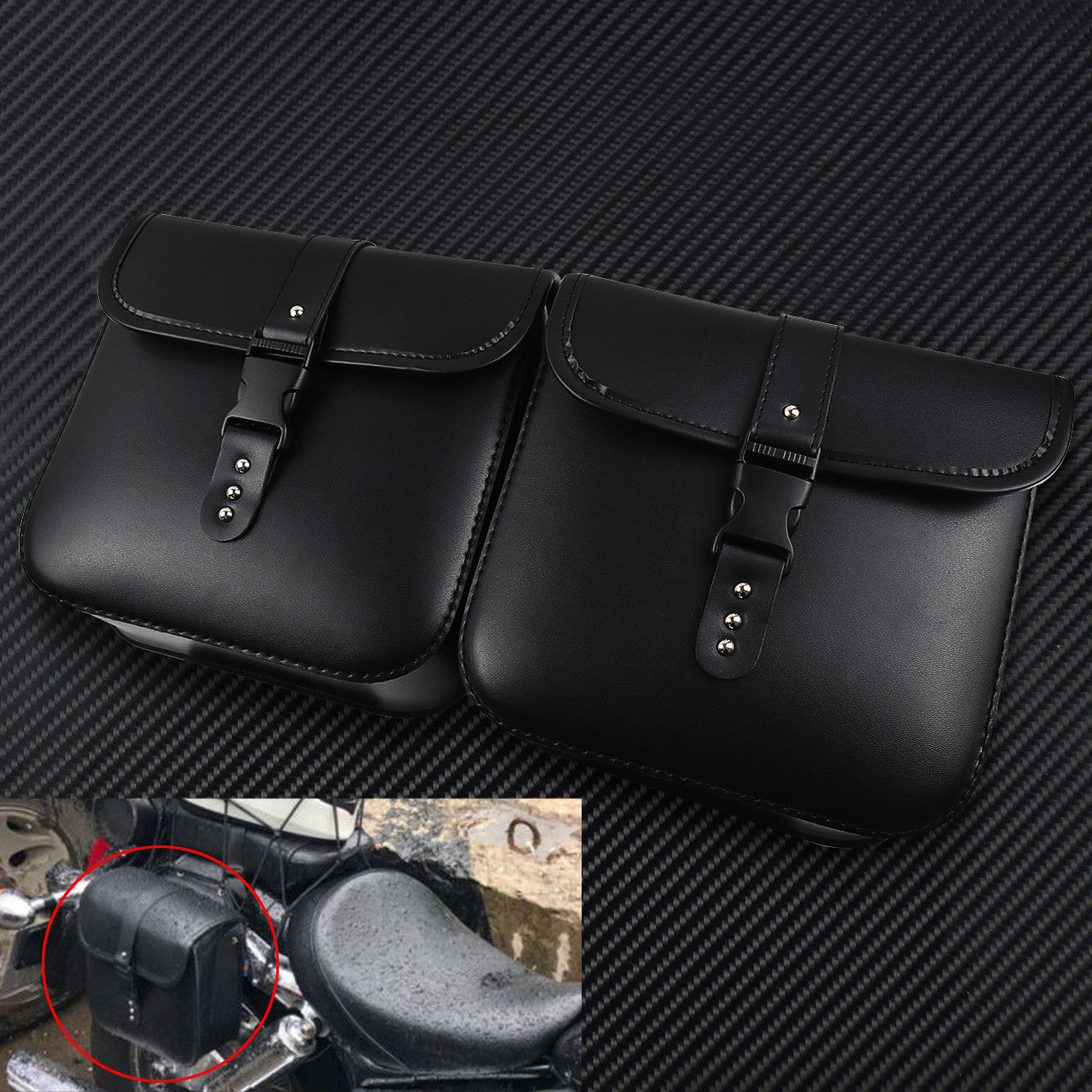 Motorcycle Saddle Bag Bike Side Storage Fork Tool Pouch Luggage Fit for Harley