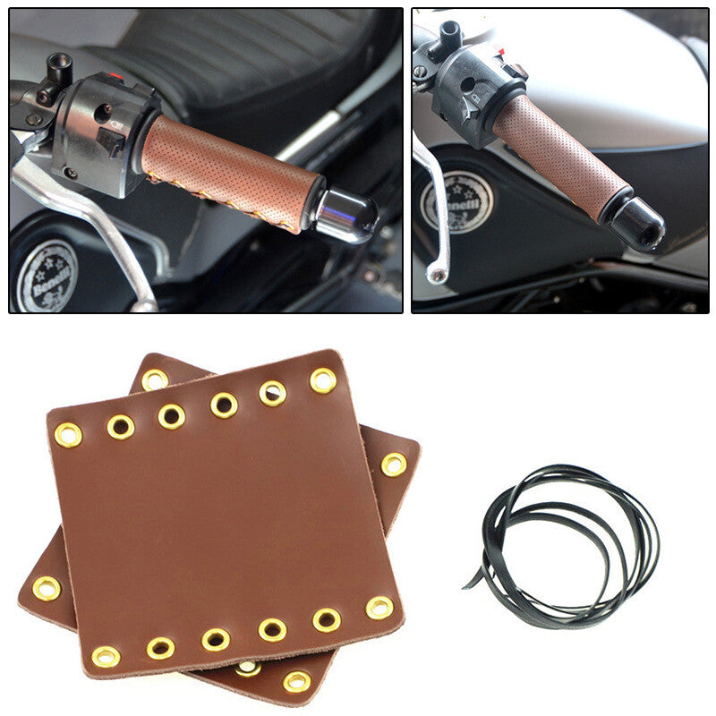 Brown motorcycle/scooter rubber handlebar and handlebar end anti-slip covers ¡Á 2