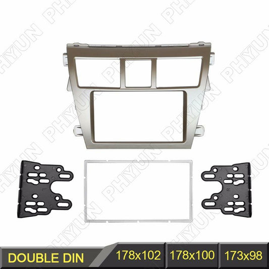 2-DIN Car Stereo Radio Frame Panel Trim For 07-12 for Toyota Vios Yaris Sedan Belta