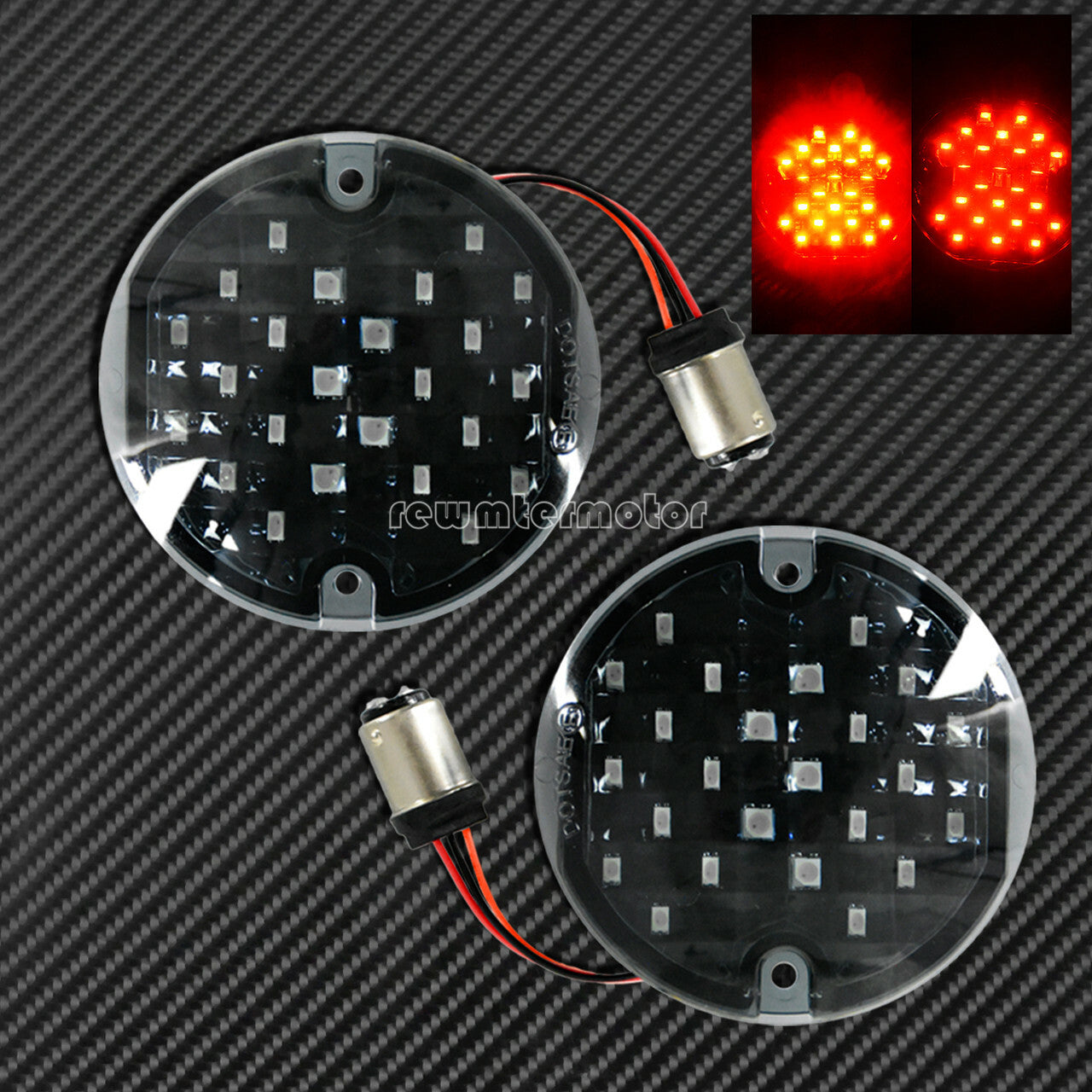 1157 LED Flat Style Red Turn Signal Running Light Fit for Harley Touring Glides