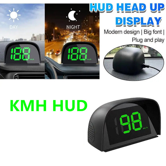 Car Electronics KMH HUD Head Up Display Speedometer Green Big Font Digital