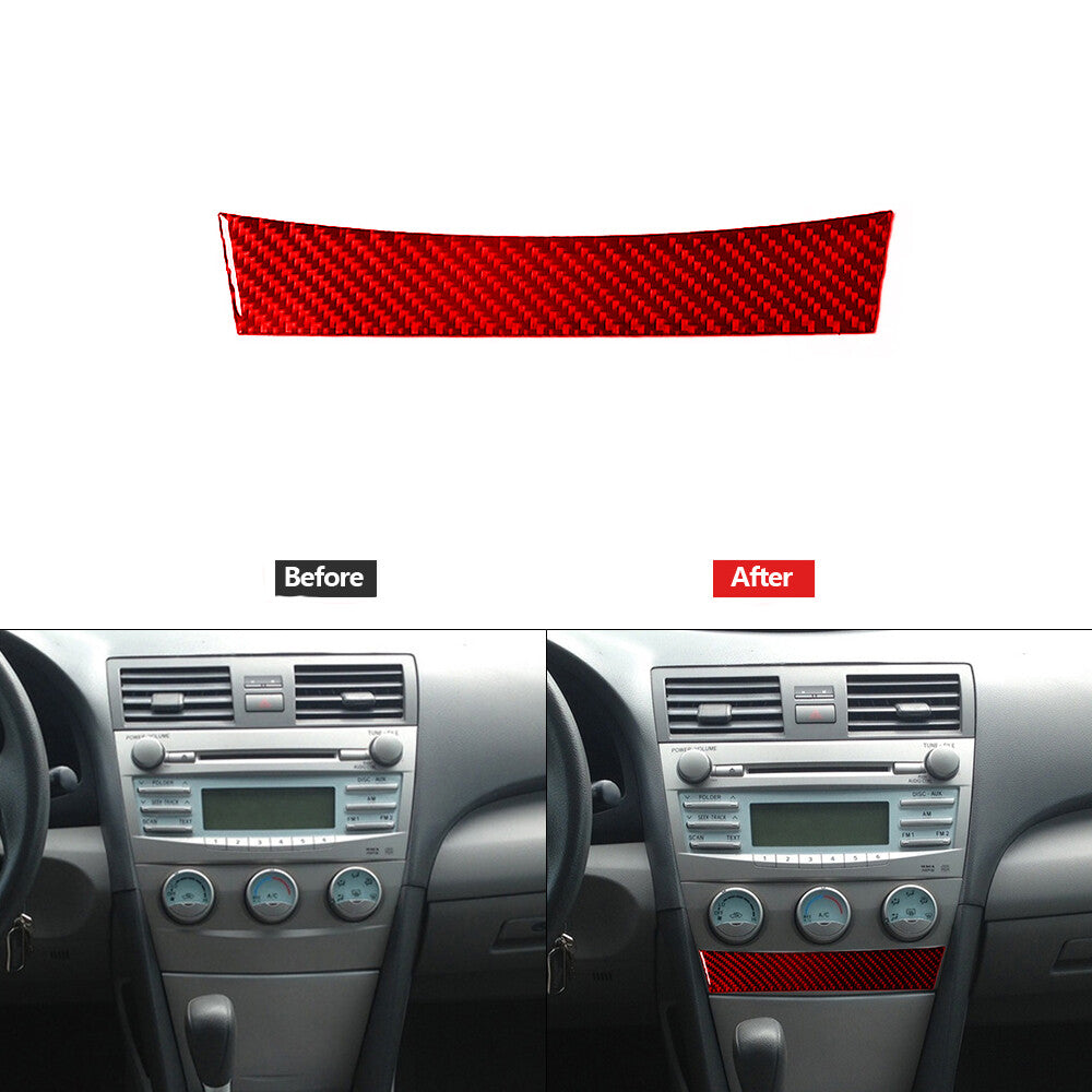 Red Carbon Fiber Manual Climate Control Lower Cover Trim for Toyota for Camry 07-11