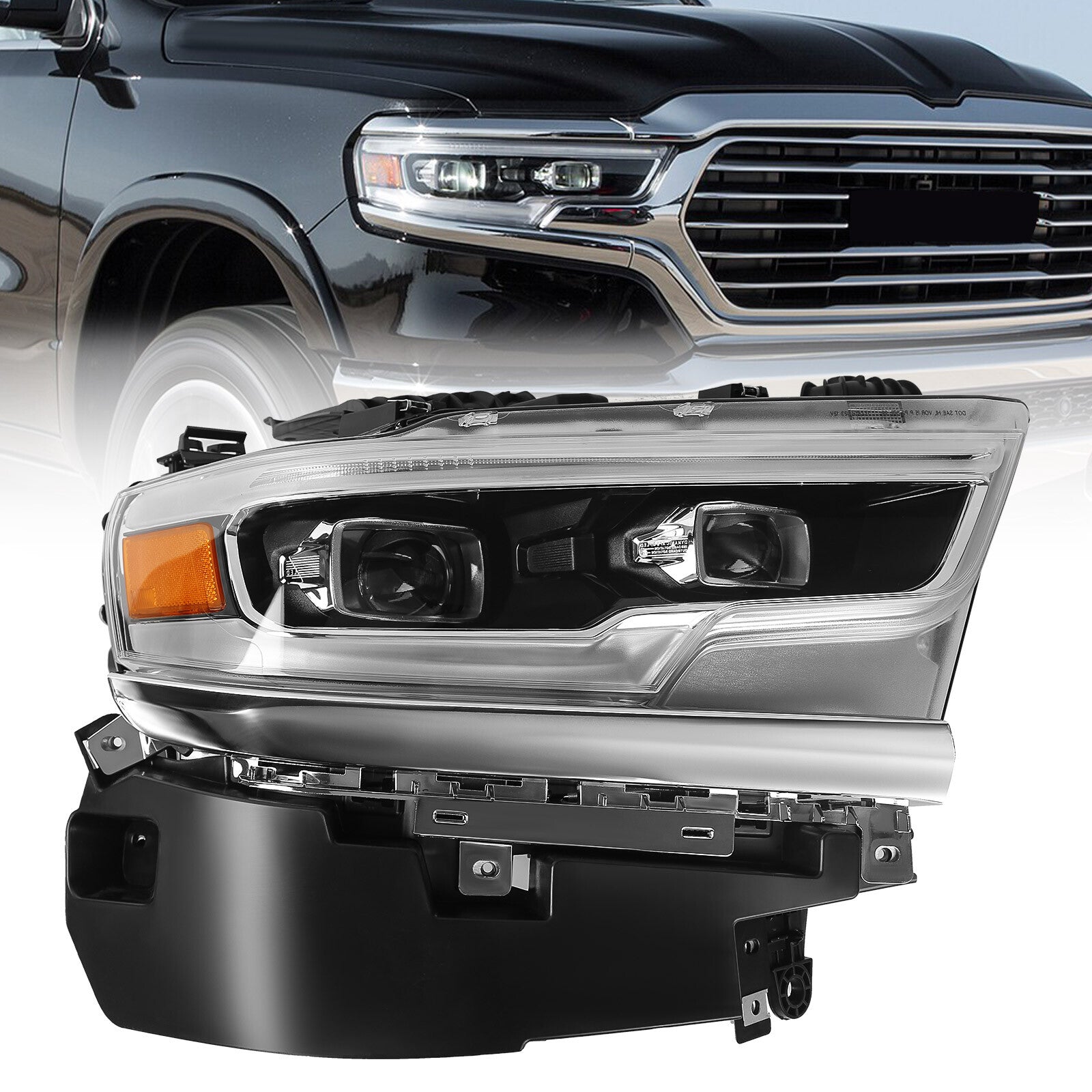 Full LED Projector Headlights for 2019-2022 for Dodge for Ram 1500 Passengers