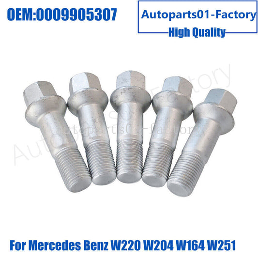 5PCS Wheel Lug Bolts Nuts Kit for Mercedes-Benz W220 W204 W164 W251 0009905307