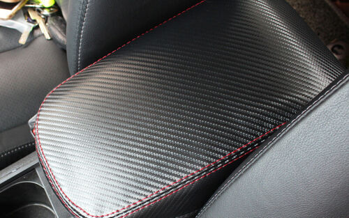 for Nissan Sentra 13-2019 Leather Carbon Fiber Central Console Armrest Box Cover