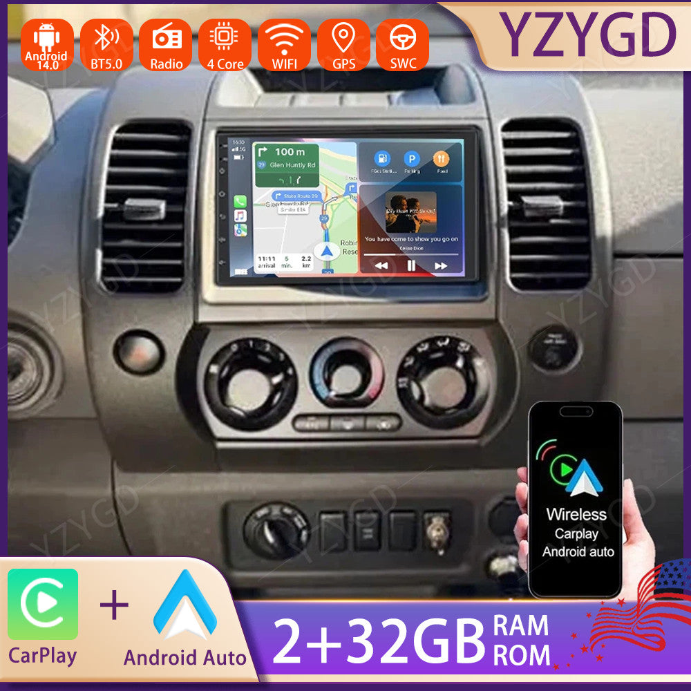 for Nissan Xterra 2000-2008 2+32GB Android 14 Carplay Car Radio GPS Navi Screen