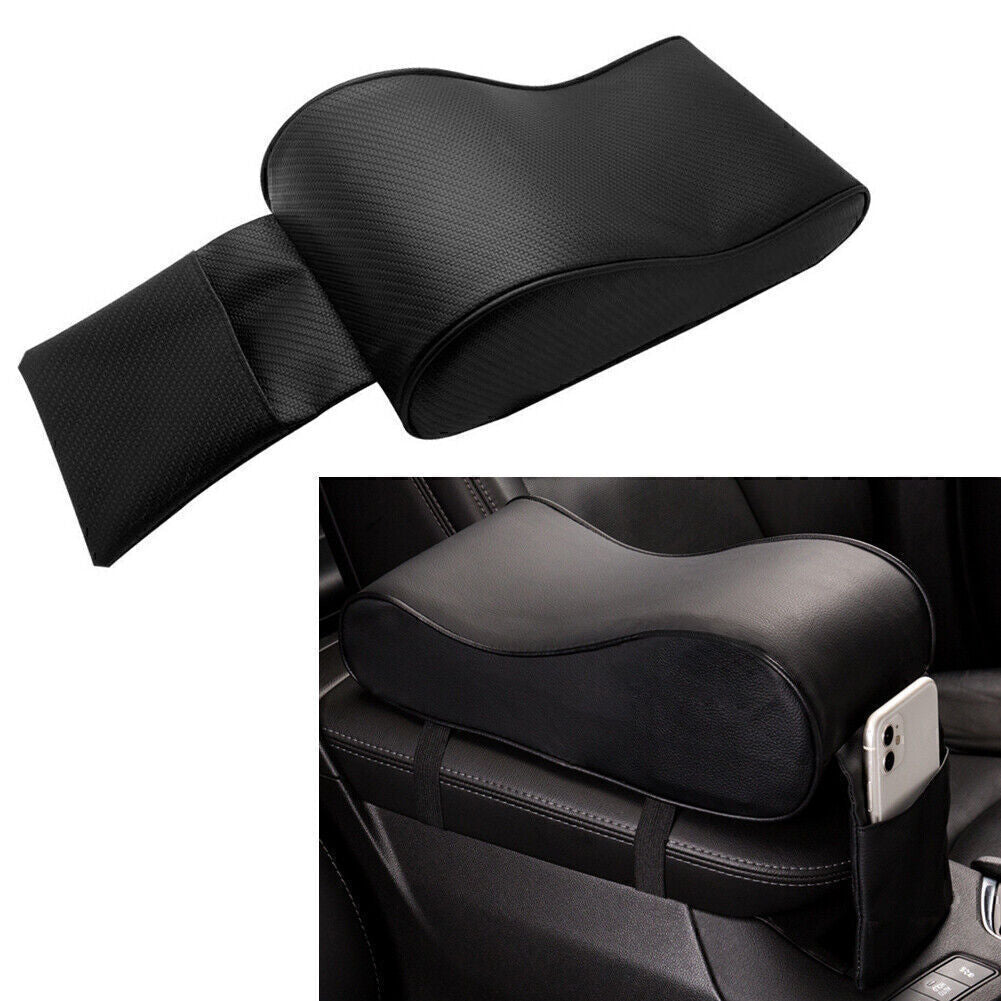 Carbon Fiber Black Car SUV PU Memory Foam Console Armrest Box Cushion Mat Pad