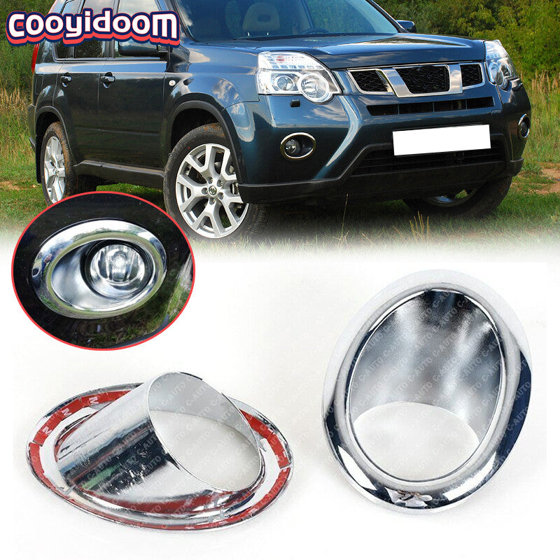 Chrome front fog light cover trim for NISSAN X-TRAIL T31 2011/2012 (2 pieces)