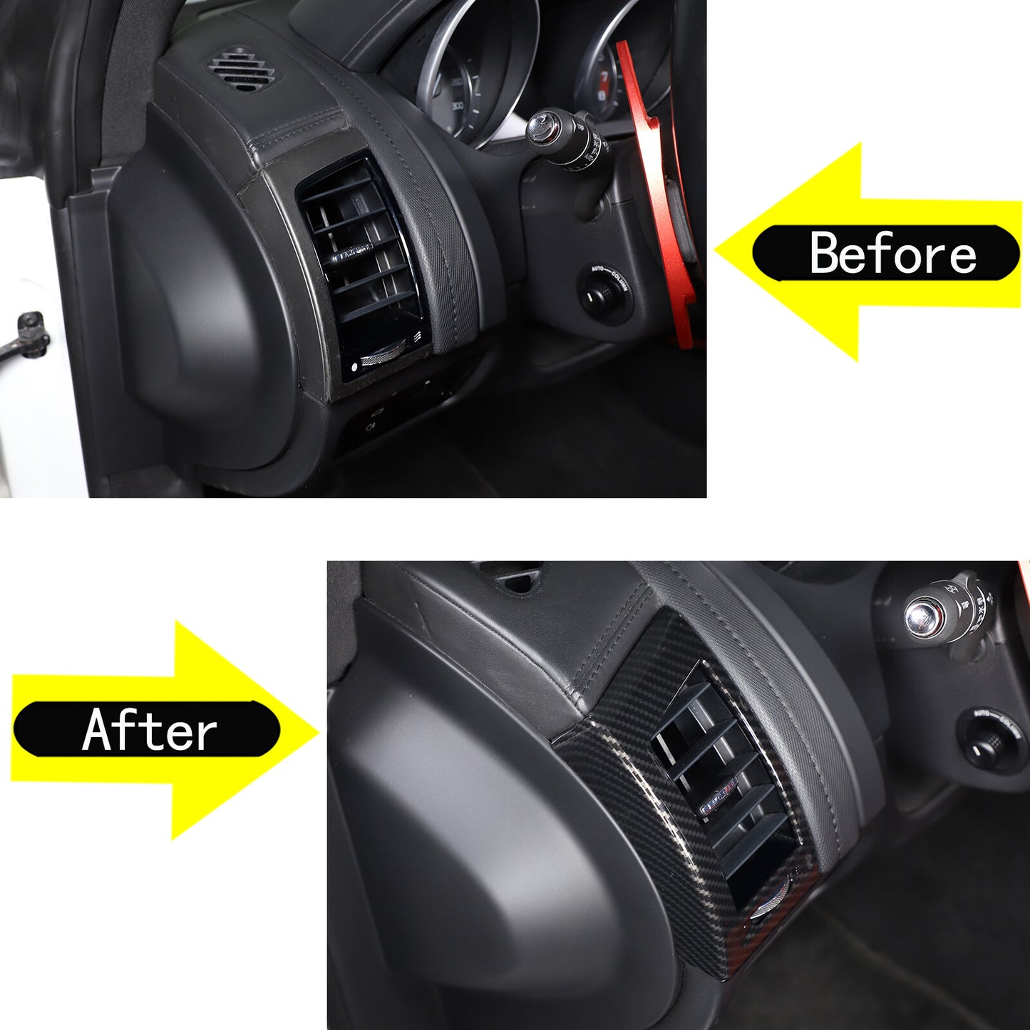 2-Pack Red ABS Rear Door Cupholder Panel Cover Trim for Honda Pilot 2015-2021 USA