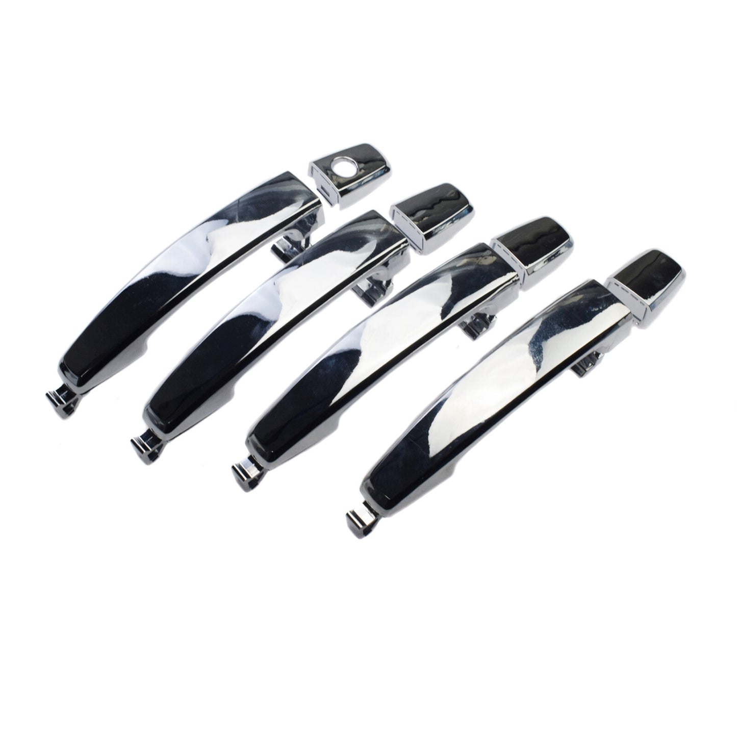 Exterior door handles with chrome trim for front, rear, left, and right sides for Chevrolet Aveo Captiva Sport Vue