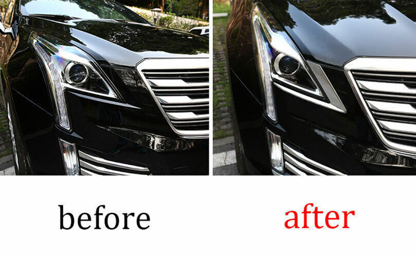 for Cadillac XT5 2017-24 ABS Chrome Front Headlight Lamp Light Moulding Trim 2X