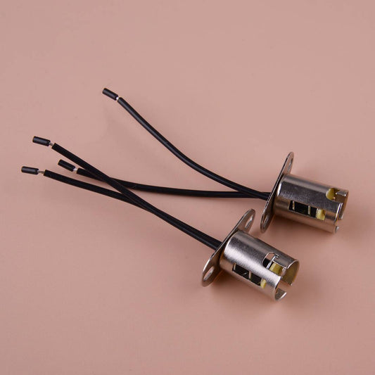 2x BA15D LED Light Lamp Bulb Connector Socket with Wire Adapter