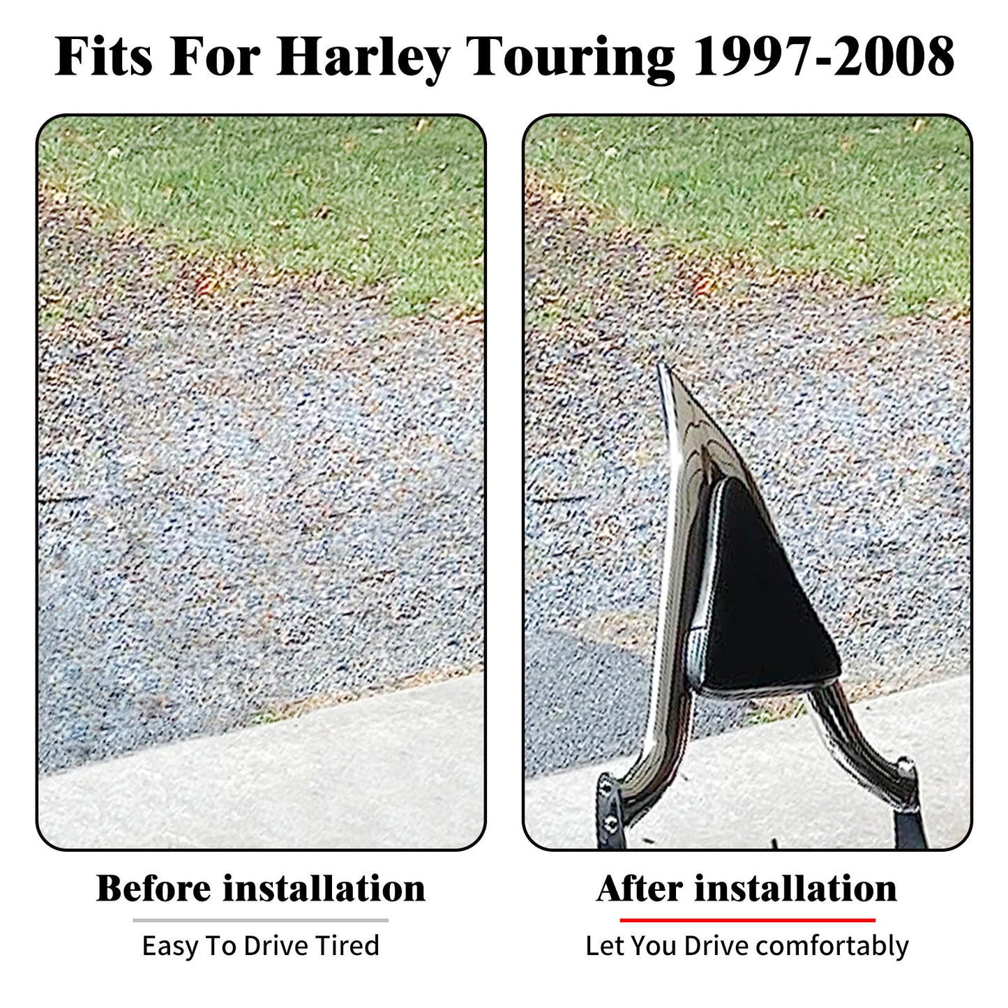 Chrome Detachable Backrest Sissy Bar for Harley Touring Electra Road Glide 97-08