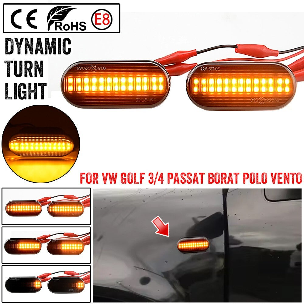 2PCS LED Dynamic Side Marker Signal Lights for VW Golf3 for Skoda for Ford 14805294