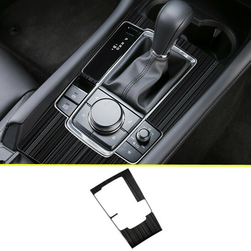 for Mazda 3 Axela 2019-2022 Black Stainles Central Console Gear Shift Cover Trim