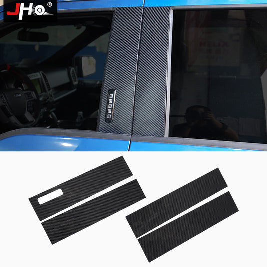 Carbon Fiber Side Window Center B Pillar Post Sticker for Ford F150 /LTD
