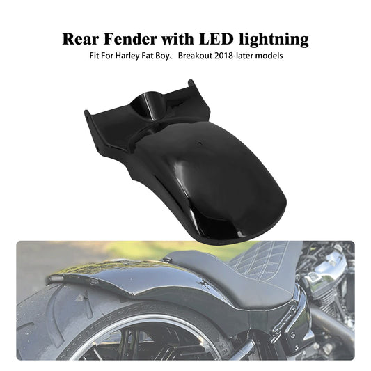Rear Short Fender w/ Brake Turn Signal LED Light for Harley Fat Boy 2018-2023