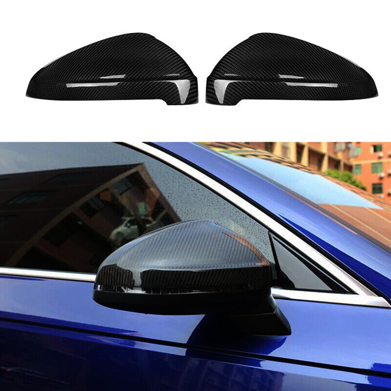 Pair Real Carbon Fiber Side Mirror Cover Cap for Audi for A4 RS4 B9 for A5 S5 RS5 17-22