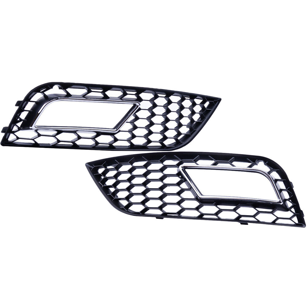 Suitable for 13-16 for Audi A4 B8.5 RS4 style trim front bumper fog lights barbecue grille chrome-plated
