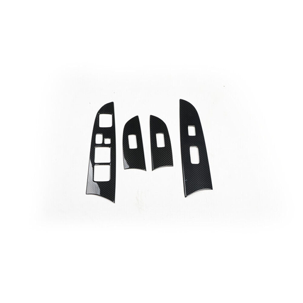 Glass Window Lifting Lock Panel Trim for Lexus IS 06-11 Black Carbon Fiber 4PCS