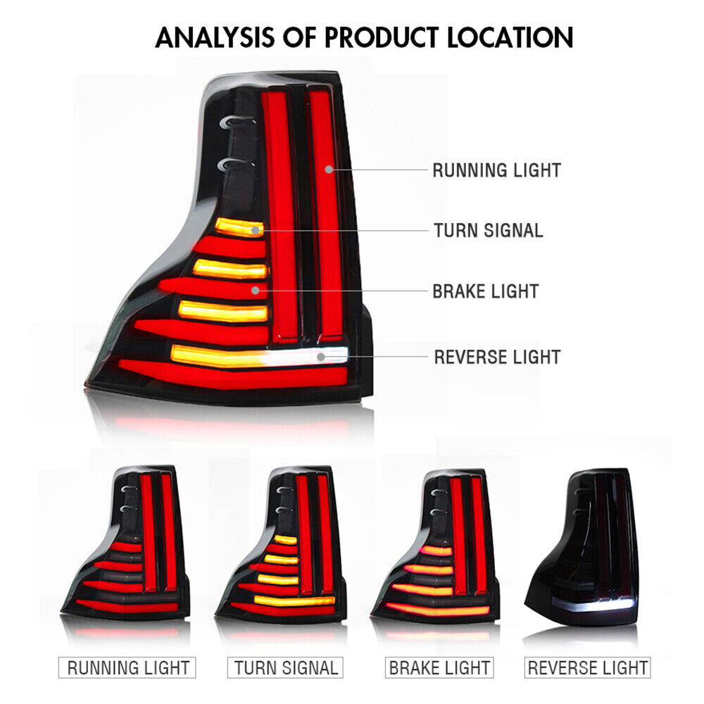 LED Tail Lights For 2010-2021 for Toyota for Land Cruiser Prado/for Lexus GX460 2010-202