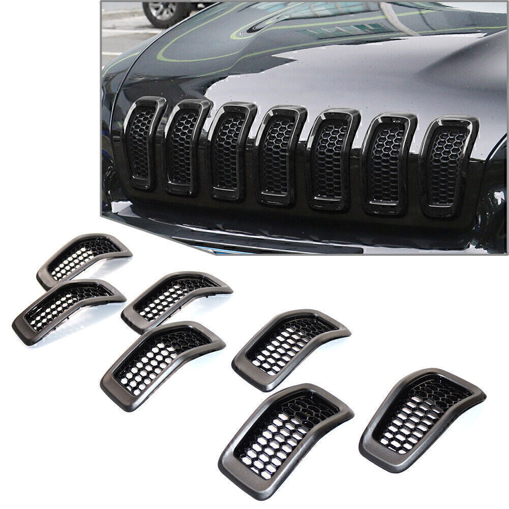 For 2014-2018 2015 for Jeep Cherokee Honeycomb Front Grille Inserts Grill Cover Trim