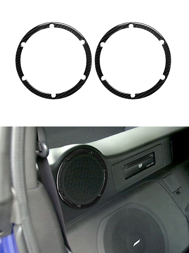2Pcs Rear Speaker Circle Frame Trim Cover Carbon Fiber for Nissan 350Z 2006-2009