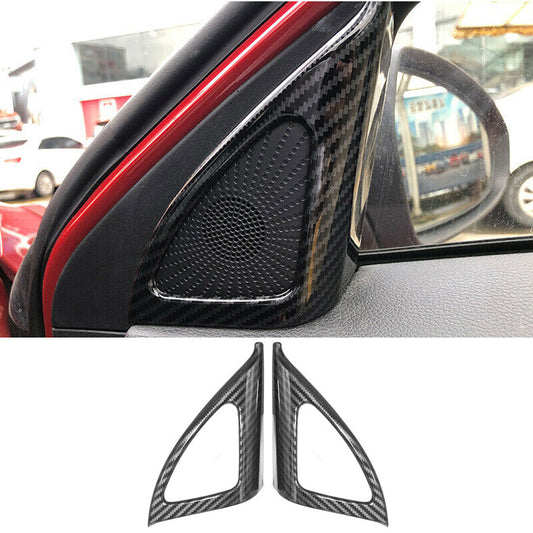 Carbon Fiber Inner A Pillar Triangle Frame Cover Trim for Kia Forte K3 2019-2021